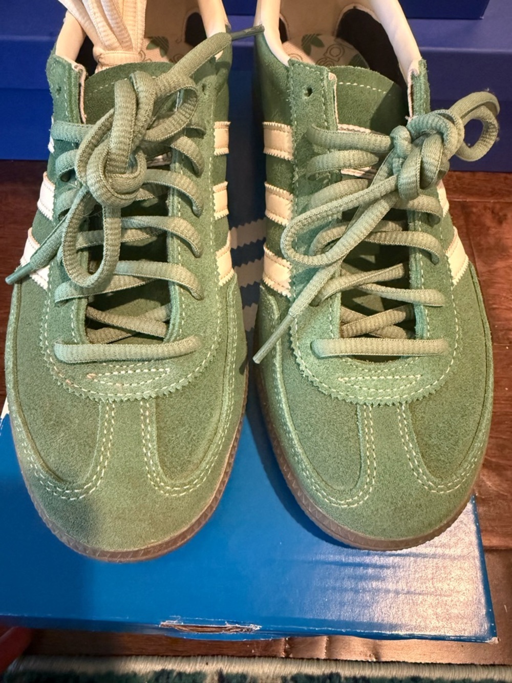 ADIDAS Originals Handball Spezial Shoes GREEN/WHITE M6.5/W7.5 - Picture 4 of 9